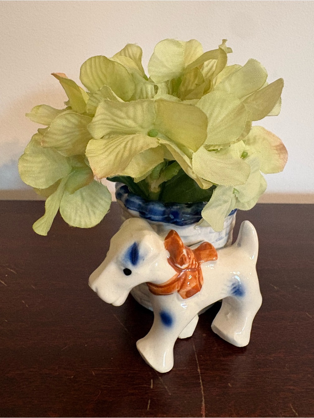 Vintage Terrier Dog Planter from 1940’s. Made in Japan.